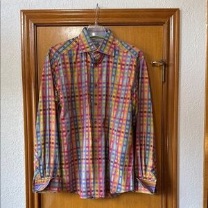 ROBERT GRAHAM Multicolor Checkered Men's Shirt